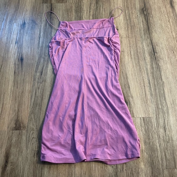 Purple Mesh Scoop Neck Dress - Picture 2 of 3